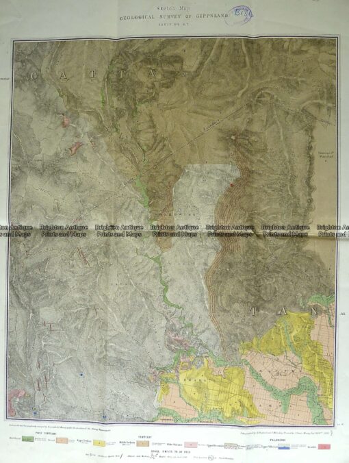 3-819  Victoria – Gippsland geological map  c.1884