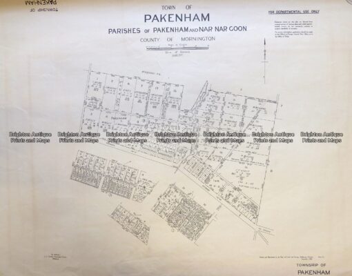 3-832 Melbourne – Street map of Pakenham  c.1848