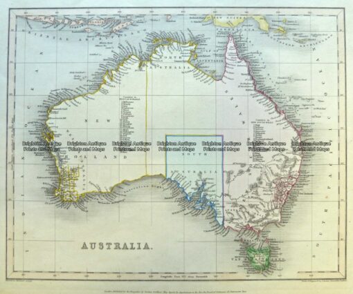 Antique Map 3-986 Australia by Archer c.1830 - Brighton Antique Prints ...