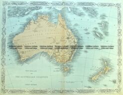 3-989  Australia and New Zealand by Hughes  c.1860