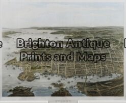 30-352 - Sydney - birds eye view earliest printed in colour Collins - circa 1874 Chromolithograph 23cm X 18cm Condition A