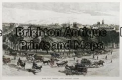 30-353 - Sydney - Hyde Park J Ashton - circa 1886 Hand coloured wood engraving 28cm X 17cm Condition A+