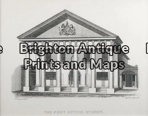 30-356 – Sydney – Post Office J Fowles – circa 1848 (1880) Tinted lithograph 20cm X 15cm Condition A+