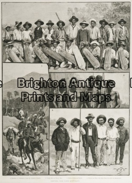 31-442 – Queensland – Scenes in Northern Queensland Anon – circa 1890 Hand coloured wood engraving 23cm X 32cm Condition A+