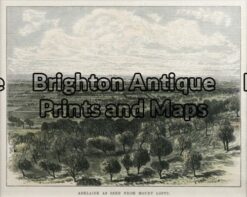 32-364 - Adelaide - Adelaide from Mt Lofty Anon - circa 1876 Hand coloured wood engraving 23cm X 18cm Condition A+
