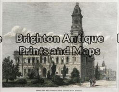 32-365 - Adelaide - Post Office Anon - circa 1874 Hand coloured wood engraving 23cm X 18cm Condition A+