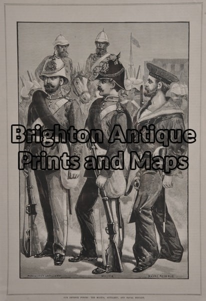 33-006 – Military – Australians in Soudan Anon – circa 1885 Wood engraving 23cm X 33cm Condition A+