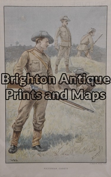 33-007 – Military – Australian   Anon – circa 1892 Chromolithograph 21cm X 33cm Condition A+