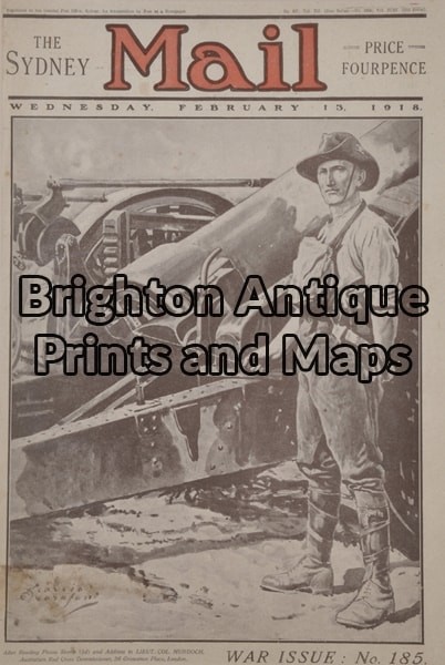 33-026 – Military – Australian Anon  – circa 1919 Chromolithograph 23cm X 34cm Condition A+