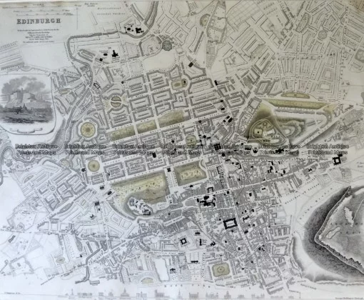 4-172 Edinburgh street map by S.D.U.K c.1844