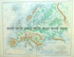 4-186  Europe - Topographical map  by Blackwood  c.1890