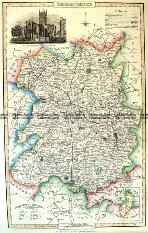4-191  Shropshire England by I. Slater c.1847