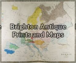 5-024 - Europe - ethnographic map W & AK Johnston - circa 1860 Hand coloured steel engraving 59cm X 49cm Condition B