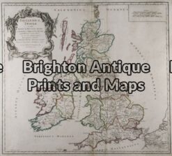 5-032 - United Kingdom - Britannicae Insule de Vaugondy - circa 1757 Outline colour copperplate engraving 53cm X 49cm Condition A