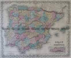 5-160 Spain and Portugal by Colton  circa 1855
