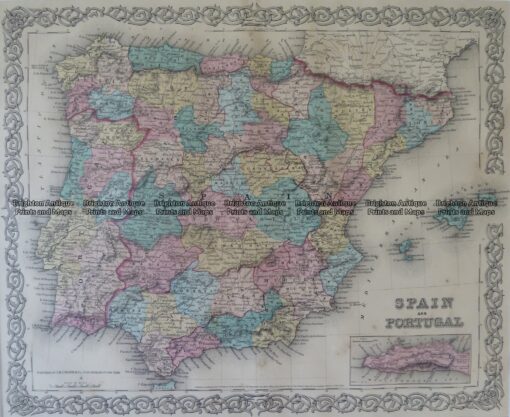 5-160 Spain and Portugal by Colton  circa 1855