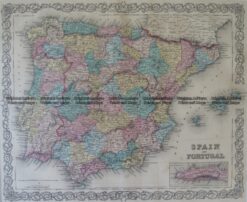 5-160 Spain and Portugal by Colton  circa 1855