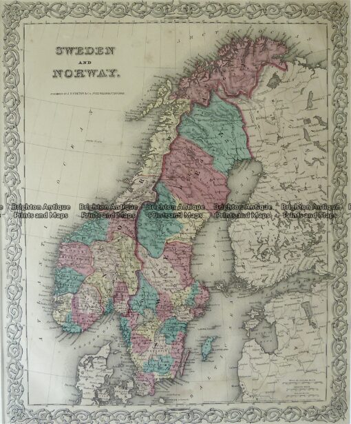 5-163 Sweden and Norway by Colton  circa 1855