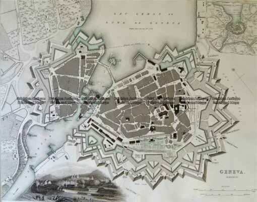 5-176  Geneva street map by S.D.U.K c.1844