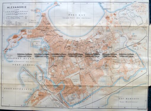 5-184  Egypt – Alexandria street map by Wagner & Debes c.1911