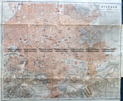5-185  Greece - Athens street map by Wagner & Debes c.1911