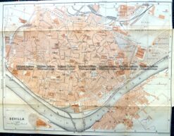 5-186 - Spain - Seville street map by Wagner & Dubes c.1911