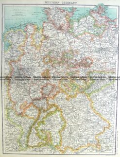 5-208  Germany - Western Germany by Bartholomew  c.1890