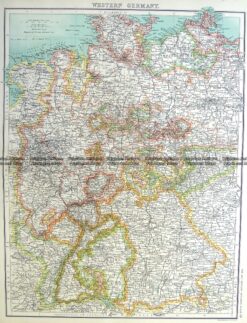5-208  Germany - Western Germany by Bartholomew  c.1890