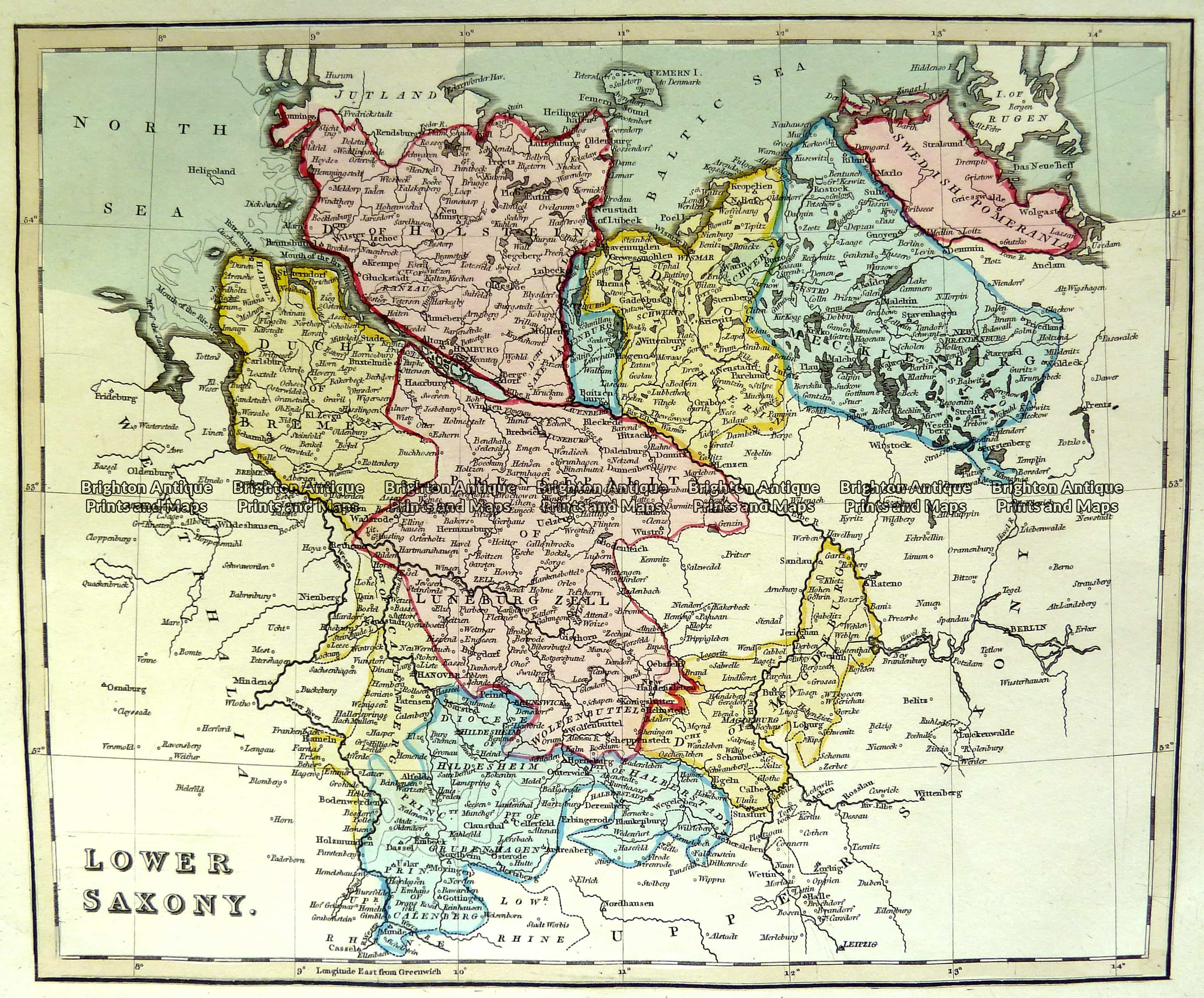 Old Saxony Map