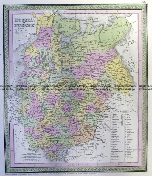 5-244  Russia in Europe by Cowperthwait  c.1850
