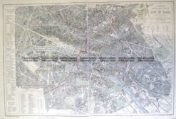 5-256  Paris street map by Letts  c.1883