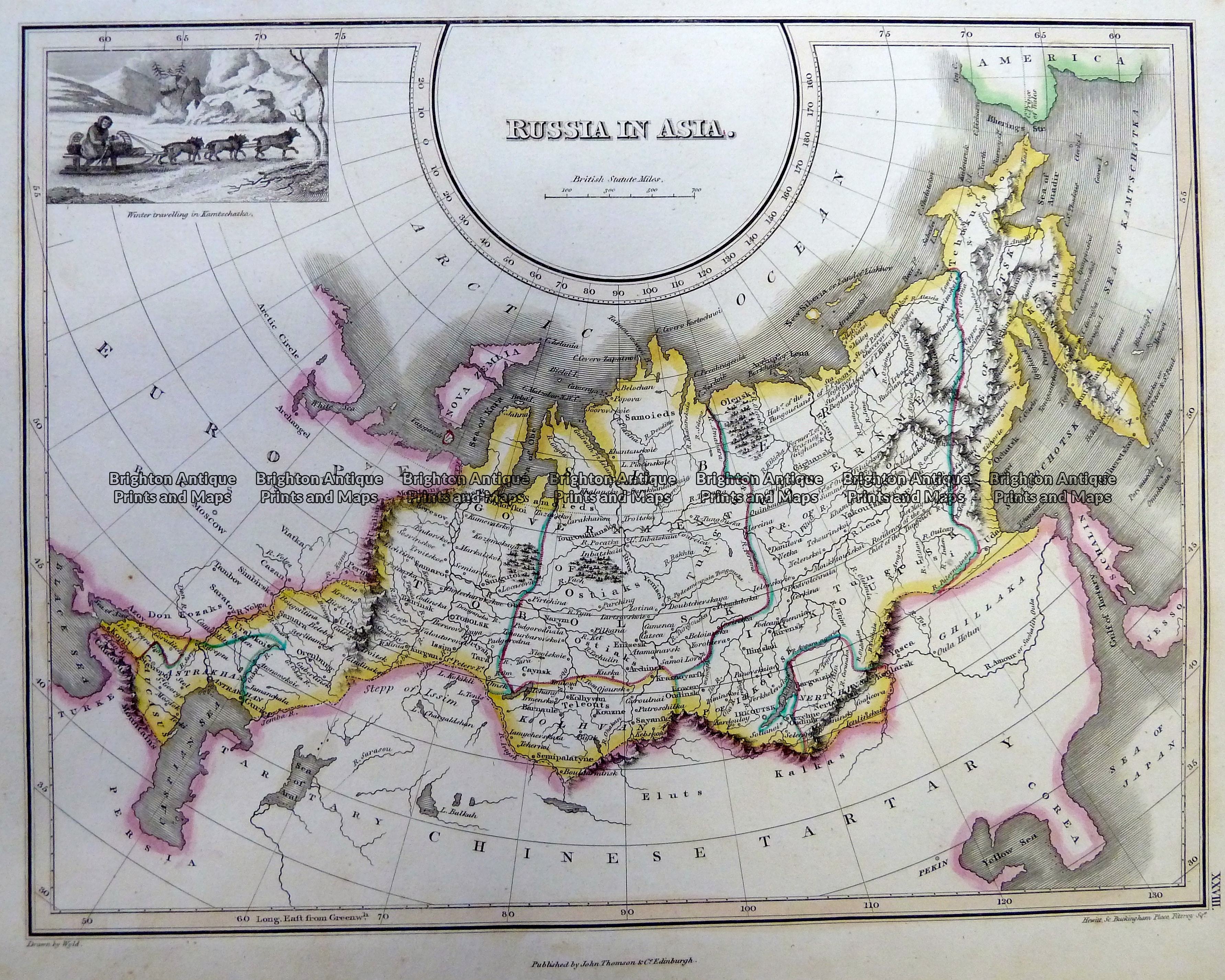 Antique Map 5-257 Russia in Asia by Thomson c.1820 - Brighton Antique ...