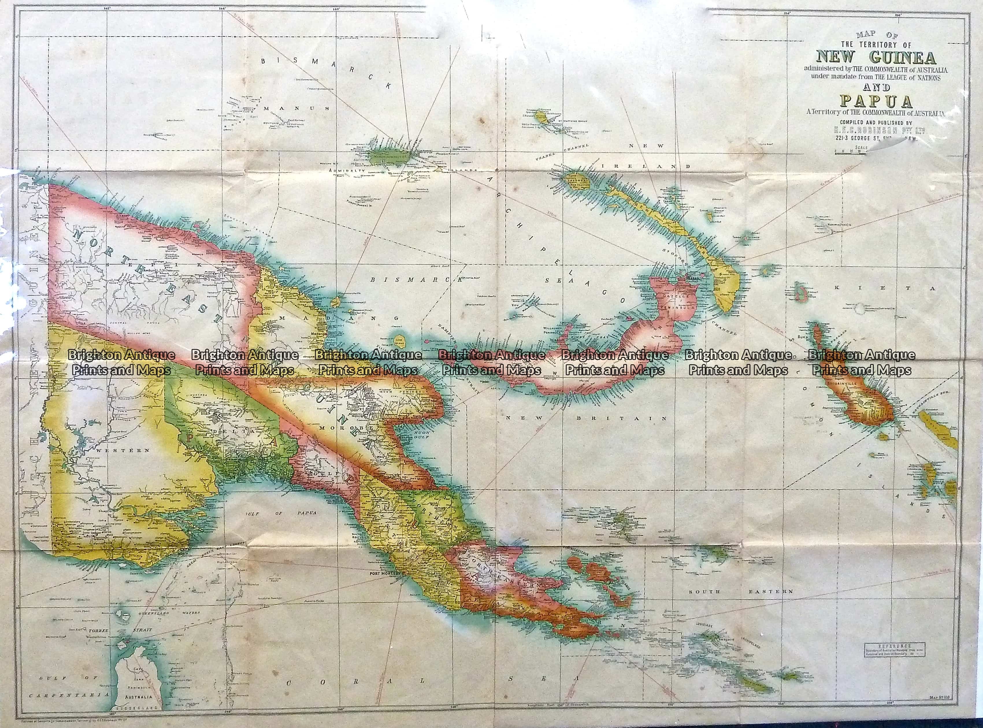 Antique Map 7-070 New Guinea c.1944 - Brighton Antique Prints and Maps ...