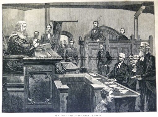 78-029  Ned Kelly trial in Melbourne  c.1880