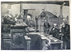 78-029  Ned Kelly trial in Melbourne  c.1880