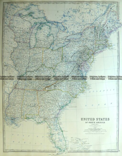 8-001  United States – Eastern States by Johnston c.1864