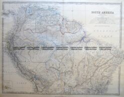 8-004  South America - northern part by Johnston c.1864