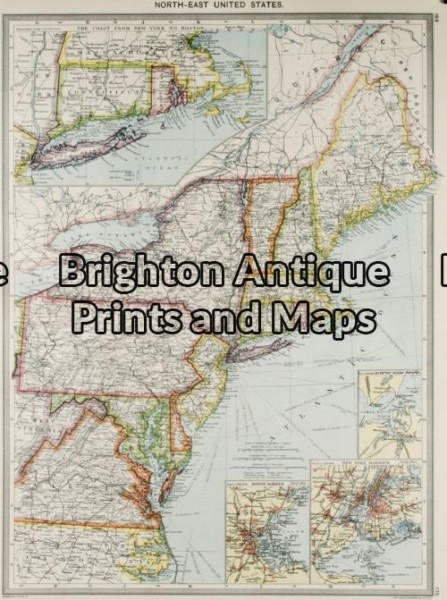 8-179 – United States – North East G Philip – circa 1905 Chromolithograph 35cm X 48cm Condition A+