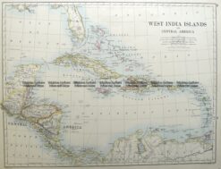 8-184  West Indies & Central America by Johnston  c. 1886