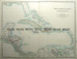 8-187  West India Islands & Central America by Johnston  c.1887