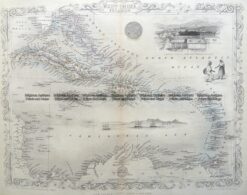 8-189 - West India Islands J Tallis - circa 1851 Steel engravings 33cm X 22cm Condition A+