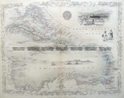 8-189 - West India Islands J Tallis - circa 1851 Steel engravings 33cm X 22cm Condition A+