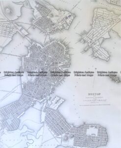8-197  Boston street map by S.D.U.K c.1844
