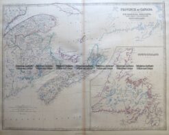 8-198  Canada - Maritime Provinces and Newfoundland by Johnston  c.1864