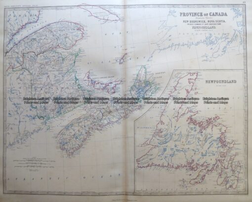 8-198  Canada – Maritime Provinces and Newfoundland by Johnston  c.1864