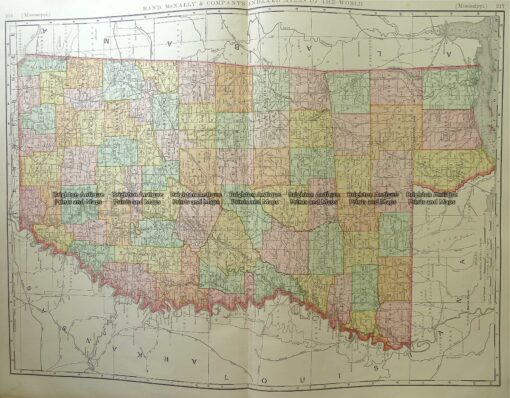 8-208  Mississippi State map  c.1898