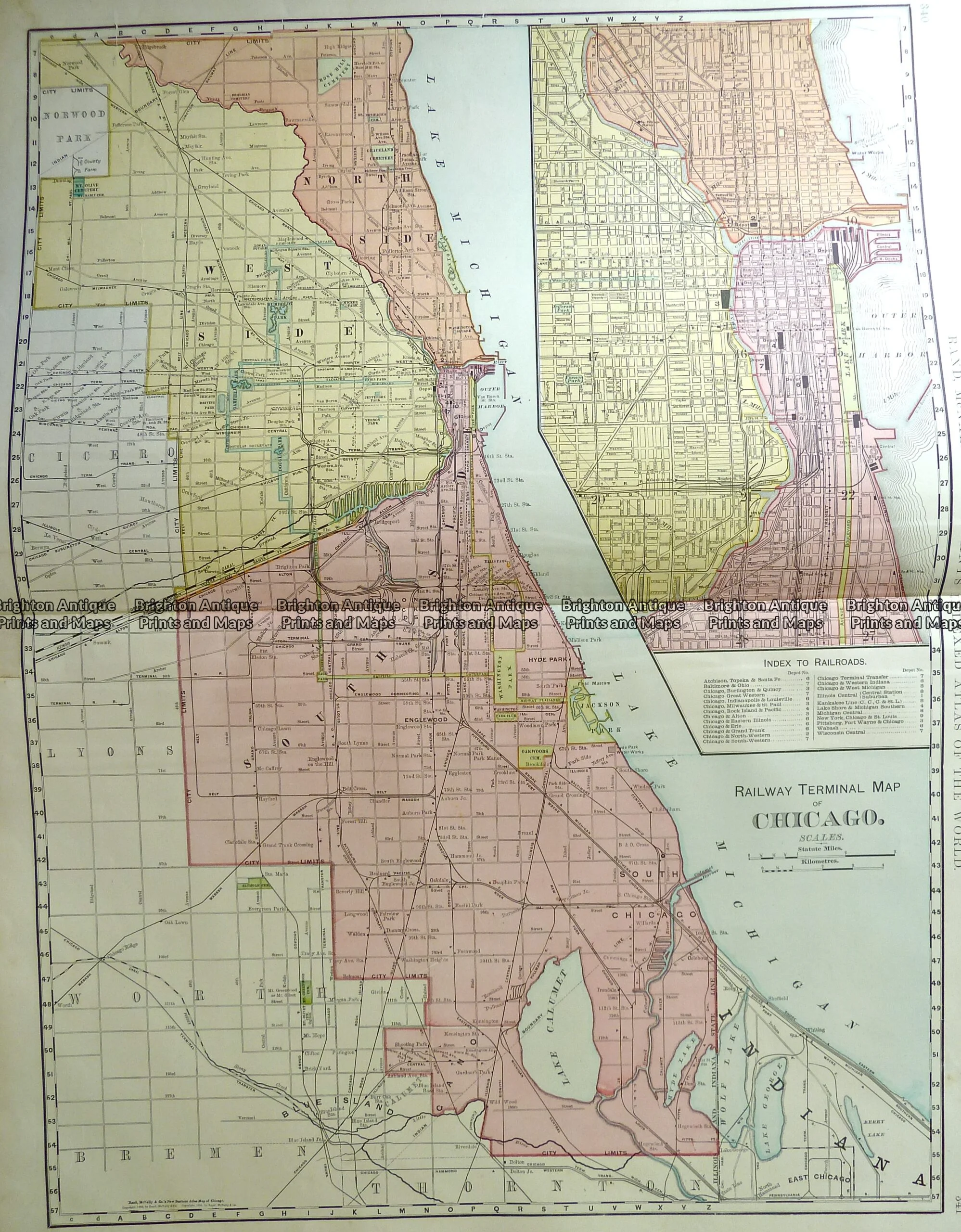 8-804  Chicago street map  c.1898