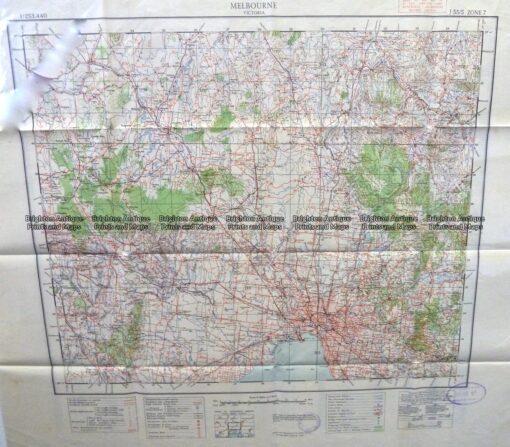 9-129  Military map of Melbourne c.1931
