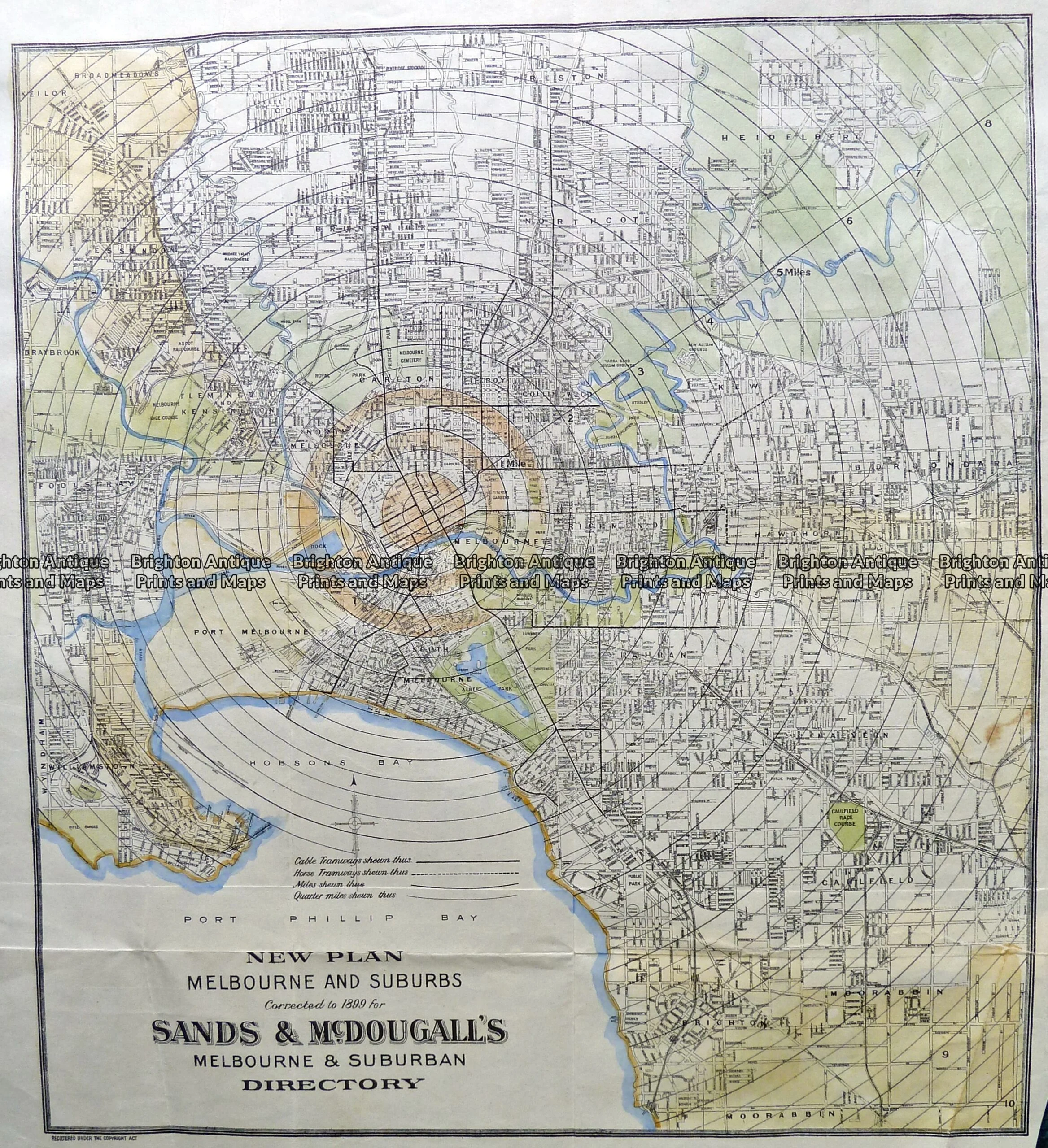9-156  Melbourne street map by Sands & McDougall 1889