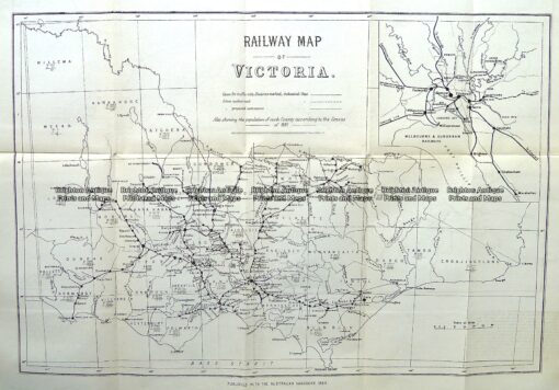 9-813  Victoria Railway Map  c.1883
